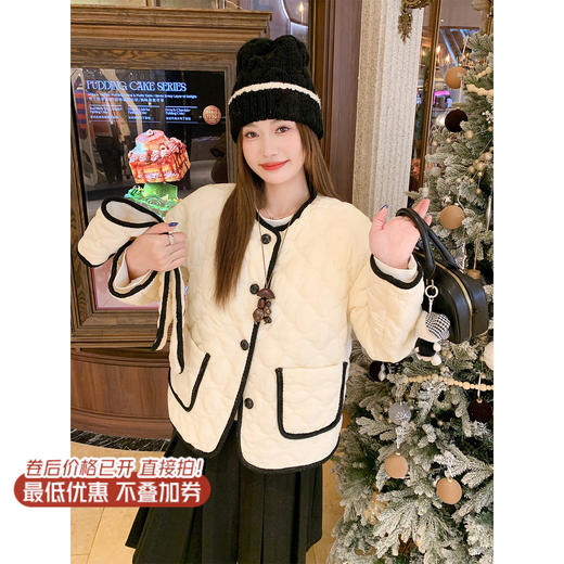 <曾小咸推荐>现货秒杀 ！微信超特价！韩系菱格羊羔毛外套 日常299.99 立减150 秒杀149.99！！蝴蝶结印花打底衫 秒杀59.99！！ 商品图1