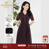 乔万尼真丝桑蚕丝连衣裙新款复古小波点收腰设计EF2E330 商品缩略图0