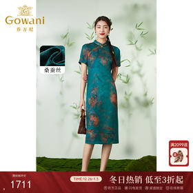 乔万尼真丝连衣裙新款19mm重磅气质旗袍款EM2E716