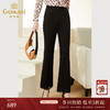乔万尼春装新款裤子女黑色百搭显瘦微喇弹力休闲裤EF3F898 商品缩略图0