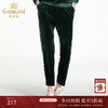 乔万尼春季裤子中腰松紧腰直筒垂感时尚金丝绒休闲裤EB1F740 商品缩略图0