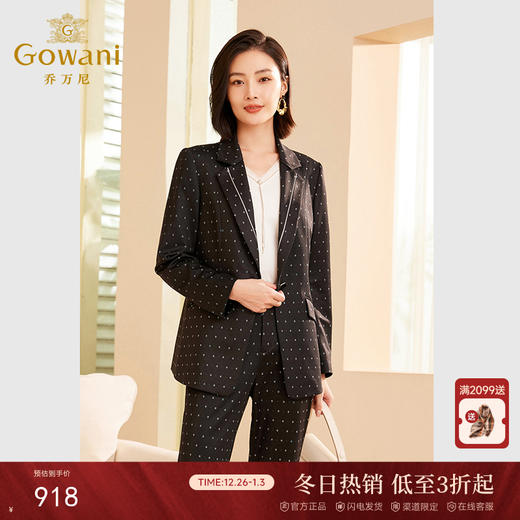 乔万尼秋季新品小西装修身显瘦波点短外套ET3B702 商品图0