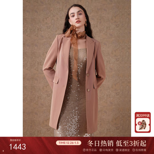 乔万尼通勤风中长款西装外套ET3A708 商品图0