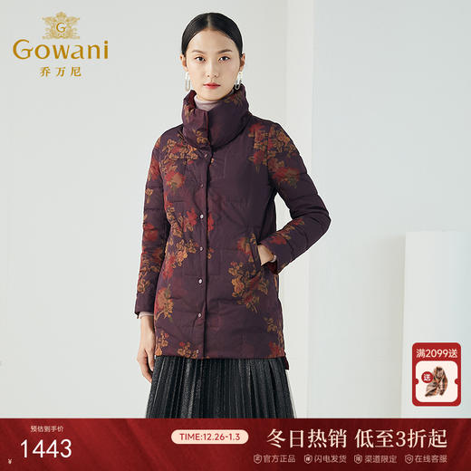 乔万尼国风复古双面穿设计感直身显瘦保暖白鸭绒羽绒服ES4T363 商品图0