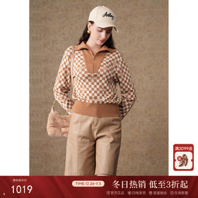 乔万尼冬季新款针织衫绵羊毛复古上衣女ET4M956