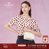 乔万尼夏季新款印花真丝衬衫短袖衬衣女宽松显瘦桑蚕丝上衣ES2C147 商品缩略图0