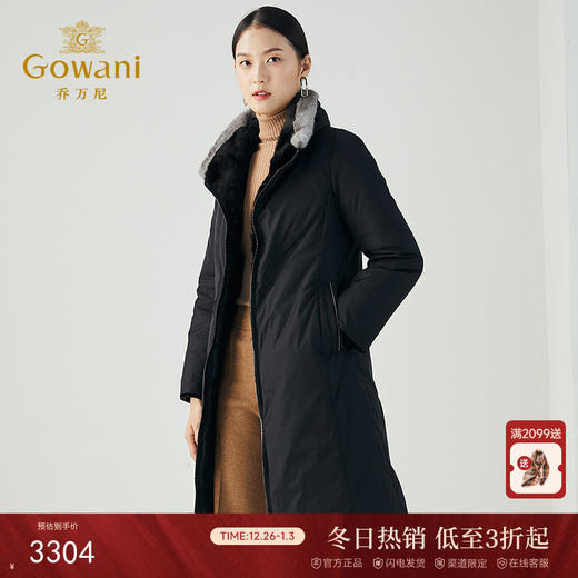 乔万尼秋冬新款重磅鹅绒抗寒保暖貂毛皮草中长款派克服皮草ES4N407 商品图0