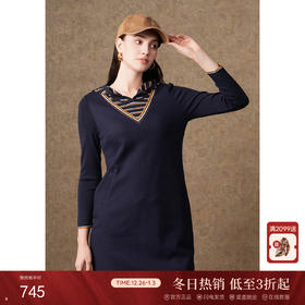 乔万尼新品绵羊毛连衣裙减龄连帽百搭设计EI4E690