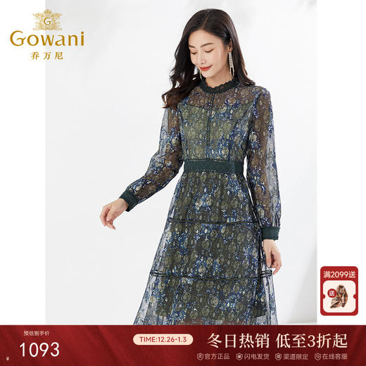 乔万尼春季新款连衣裙重磅蕾丝设计长裙EI3E120 商品图0