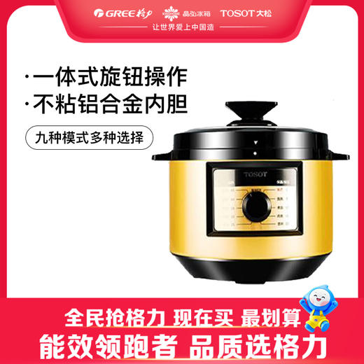 【预售】格力·大松 电压力锅 CY-6016C (黑+香槟金) 商品图0