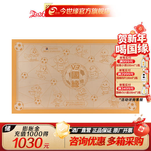 【年货送礼】国缘 V3 浓香型 白酒 苏超定制联名款 40.9度 100ml*13瓶 商品图0