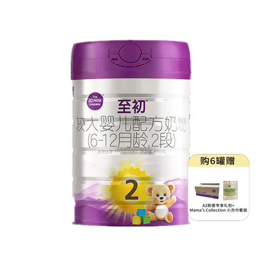 新国标2段850g | 配方升级A2至初 婴幼儿配方奶粉二段 6-12月 商品图0