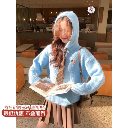 <曾小咸推荐>2.4现货秒杀 ！微信超特价！学院风连帽毛衣 日常219.99 立减130 秒杀89.99！！ 商品图2