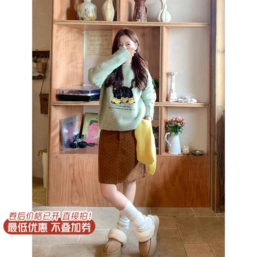 <曾小咸推荐> 2.5 现货秒杀 ！微信超特价！韩系小猫刺绣毛衣 日常209.99 立减120 秒杀89.99！！ 商品图1