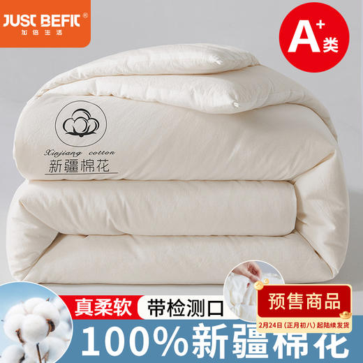 【品牌直发】加倍生活 A类母婴级新疆棉花被 春秋被/冬被/加厚冬被 1.5m/2.0m/2.2m可选被芯 商品图0