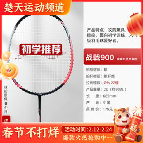 【已穿线成品拍】LI-NING李宁羽毛球拍碳素复合进攻拍 初学入门球拍战戟900羽毛球拍