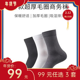 【年货节99元任选3件】冬款 · 经典商务袜 v12.0 加厚毛圈底 保暖舒适（3双）