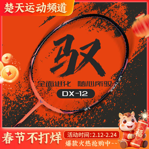 VICTOR威克多羽毛球拍单拍郑思维选用球拍驭12碳纤维球拍 DX-12 商品图0