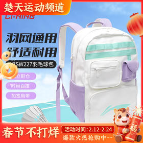 李宁羽毛球包ABSW227大容量简约休闲双肩背包