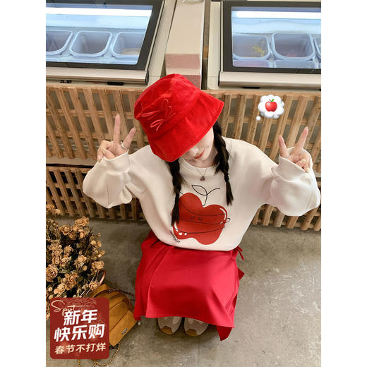 <曾小咸推荐>2.15现货秒杀 ！微信超特价！苹果印花卫衣 日常179.99 立减90 秒杀69.99！！蝴蝶结半裙 日常179.99 立减90 秒杀69.99！！ 商品图2