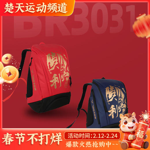 VICTOR威克多 BR3031羽毛球包 运动双肩背包 麒开得胜 商品图0