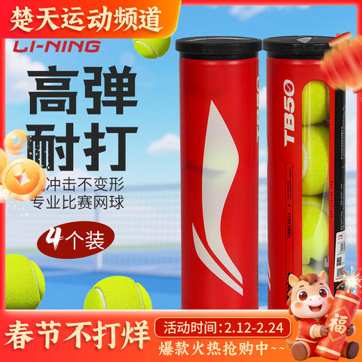 李宁网球TB50成人儿童高弹专业训练耐打网球 商品图0