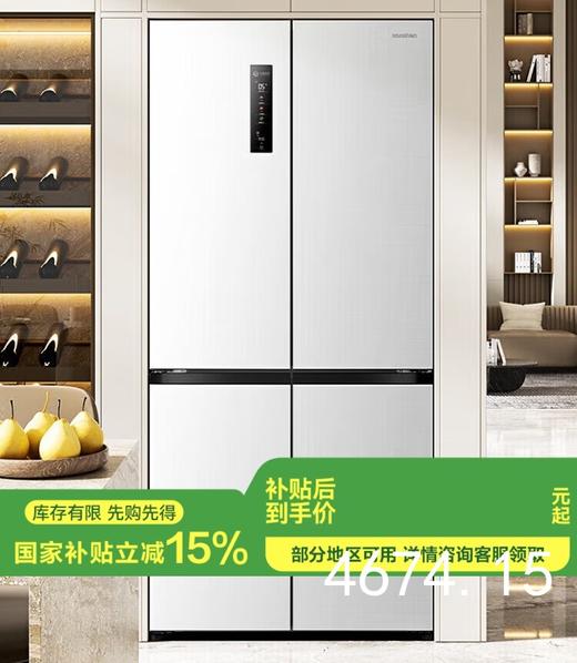 容声冰箱501升双净平嵌十字双开四开门薄零嵌入大容量风冷无霜变频一级能效家用电冰箱 线下同款BCD-501WSK1FPZA 商品图0