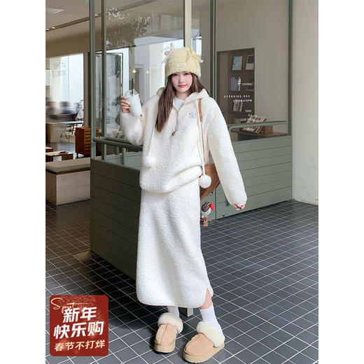 <曾小咸推荐>3.1现货秒杀！微信超特价！韩系米白色摇粒绒连帽卫衣 日常189.99 立减100 秒杀89.99！半裙 日常159.99 立减80 秒杀79.99！ 商品图1