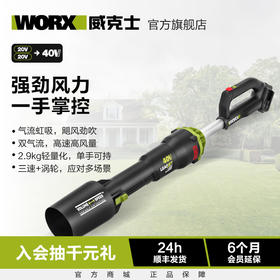 威克士2*20V无刷锂电吹风机WD585大功率工业用鼓风机吹雪机除尘器