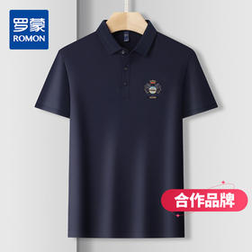 【含桑蚕丝】罗蒙男士夏季商务polo衫男短袖男夏季薄款绣花冰丝t恤男短袖【合作品牌】【合作品牌】