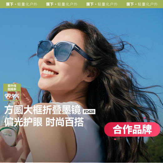 【25年新品】蕉下方圆大框折叠墨镜FD428 商品图0