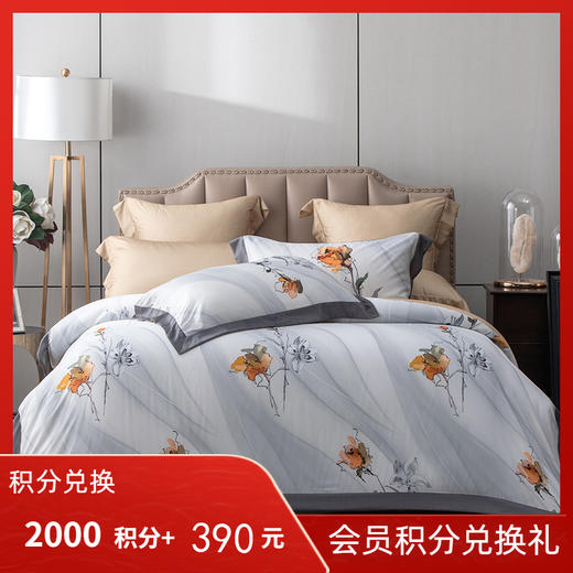 多喜爱 60S兰精天丝四件套-屿香花意【礼盒包装】【拼边设计】 如梦丝滑 莹润如真丝 奥地利进口兰精天丝 专利床单 纱支细腻紧密 商品图0