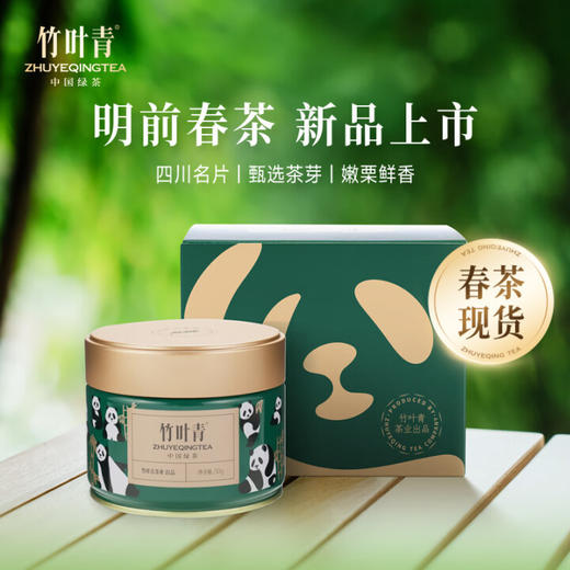 竹叶青绿茶特级茶叶明前2026年新茶四川竹叶青茶叶自己喝熊猫罐装 商品图0