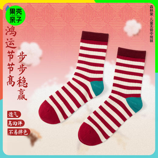 【两件包邮】森林棠26新年限定儿童中筒袜棉柔高弹耐磨舒适保暖袜子 商品图0