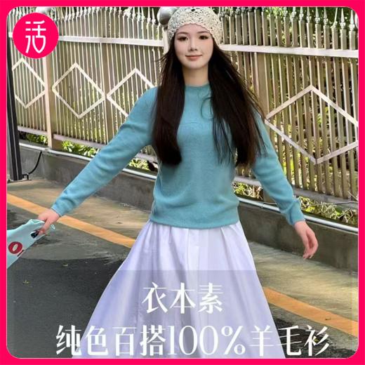 任选2件-30元【果壳自检100%羊毛】衣本素 半高领纯色百搭【无缝一体一线成衣】100%羊毛衫 商品图0