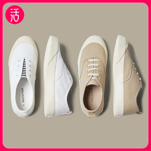 【719 一脚蹬渔夫鞋】Rockfish 719女款懒人免系带一脚蹬帆布鞋 商品图0