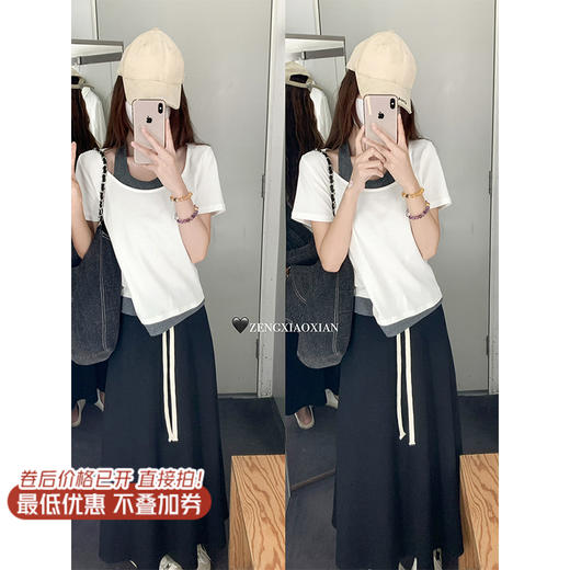 <曾小咸推荐>现货秒杀 ！微信超特价 2色假两件挂脖短袖T 日常109.99 立减60 秒杀49.99！休闲裤秒杀79.99！ 商品图2