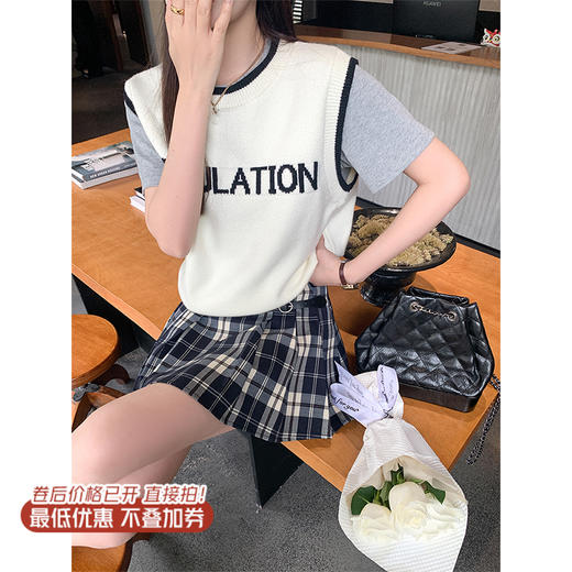 【129元任选2件】现货！蓝格子半身裙 商品图0