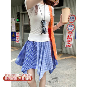 【149元任选2件】 现货！甜辣风不规则格子半身裙