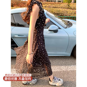 <曾小咸推荐>黑色碎花连衣裙 日常209.99/件 立减110 秒杀99.99/件！！