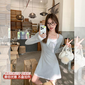 <曾小咸推荐>现货秒杀！卖完不补 ！微信粉丝打折价！！假两件蕾丝连衣裙 日常159.99/件 立减70 秒杀89.99/件！！