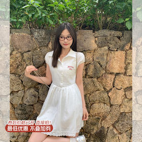<曾小咸推荐>米白色字母绣花连衣裙 日常189.99/件 立减110 秒杀79.99/件！！