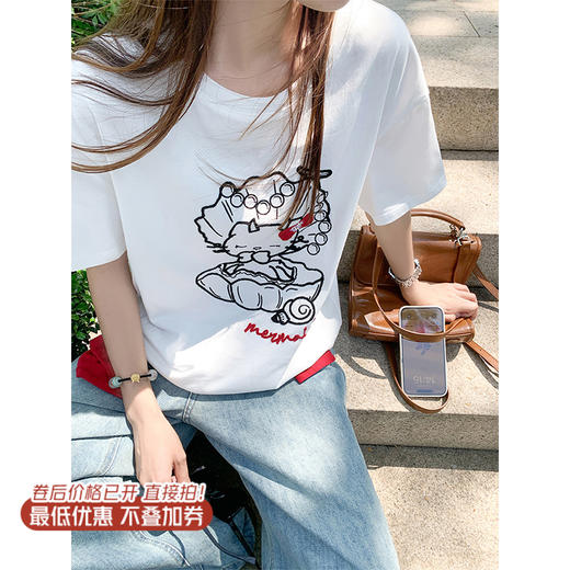 【129元任选2件】现货秒杀！卡通猫猫印花短袖T 商品图0