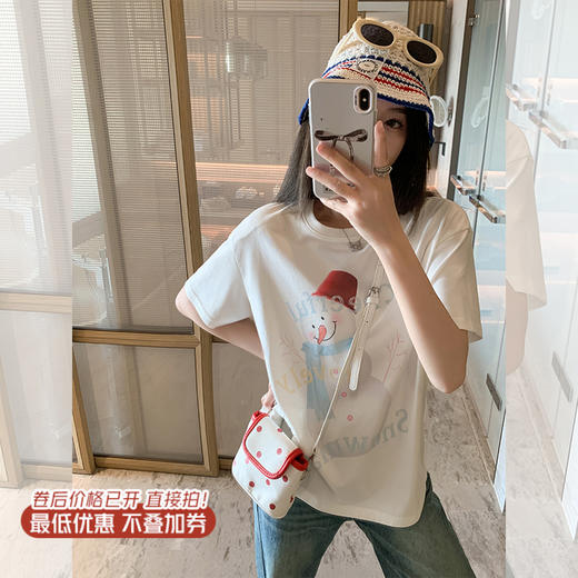 <曾小咸推荐>雪人印花短袖T 日常119.99/件 立减50 秒杀69.99/件！！ 商品图0