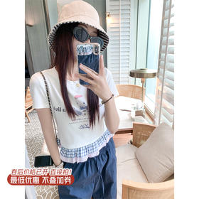 【129元任选2件】现货秒杀！猫猫印花拼接短袖