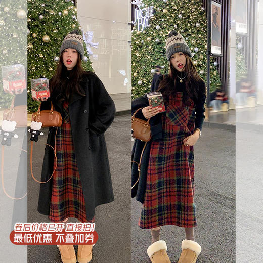 【179元任选2件】格子背心长裙 商品图0