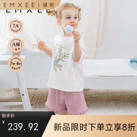 【宝宝服饰】嫚熙儿童家居服套装夏季冰藻泥宝宝短袖分体睡衣套装