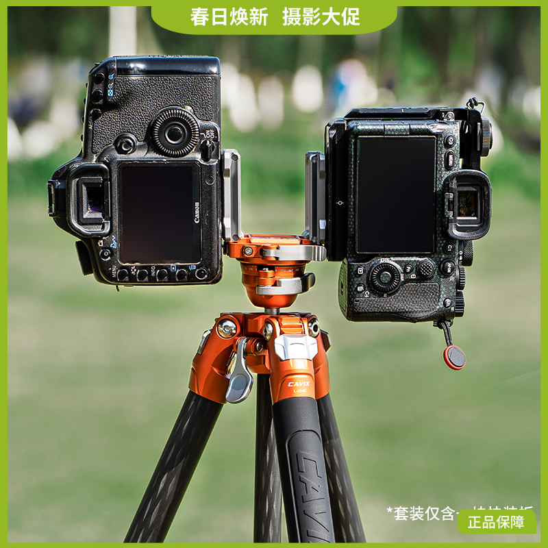 CAVIX闪电豹L254C碳纤维快速三脚架单反微单相机低拍便携全景快拆夹座云台直播拍照摄影旅拍旅行支架