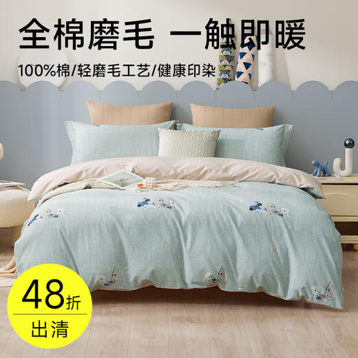 全棉舒绒磨毛印花拆件(闲暇时光) 商品图0