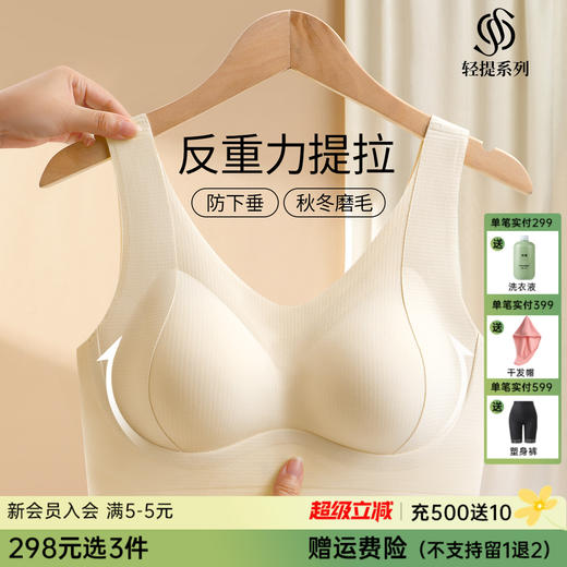 【298选3】Z1-【B-D杯】【提拉防下垂】秋冬磨毛保暖无痕内衣女聚拢有型收副乳无钢圈文胸  兰雾之景 商品图0